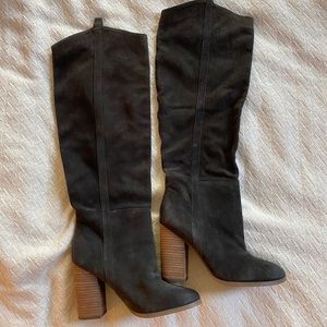 Suede Knee High Boots
